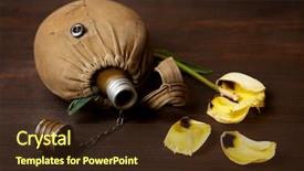  Presentation with flower memorial - Presentation design having background yellow flower world war background and a wine colored foreground