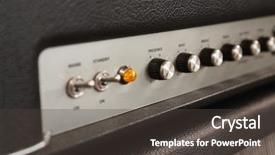  Presentation with switches - Audience pleasing PPT theme consisting of backgrounds amp - amplifier knobs and toggle switches backdrop and a dark gray colored foreground