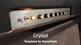  Presentation with control panel - PPT theme having backgrounds amp - amplifier with control panel background and a dark gray colored foreground