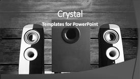  Presentation with speakers - Slide deck having backgrounds amp - modern black sound speakers background and a gray colored foreground