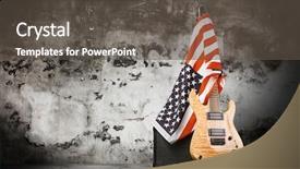  Presentation with electric guitar - Presentation theme enhanced with backgrounds amp - modern electric guitar on dark background and a dark gray colored foreground