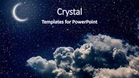  Presentation with night sky moon - Beautiful theme featuring backgrounds night sky with stars backdrop and a navy blue colored foreground