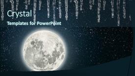  Presentation with stars moon - Presentation theme featuring backgrounds-night-sky-with-stars background and a ocean colored foreground