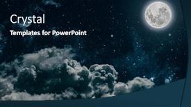  Presentation with night sky moon - Presentation theme having backgrounds-night-sky-with-stars background and a black colored foreground