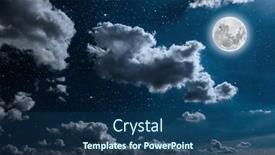 Presentation with stars moon - PPT layouts featuring backgrounds-night-sky-with-stars background and a ocean colored foreground