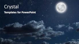 Presentation with night sky moon - PPT theme featuring backgrounds-night-sky-with-stars background and a navy blue colored foreground