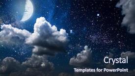  Presentation with night sky moon - Beautiful slide deck featuring backgrounds night sky with stars backdrop and a navy blue colored foreground