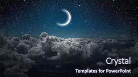  Presentation with stars moon - PPT theme featuring backgrounds night sky with stars background and a wine colored foreground