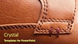  Presentation with thread - Slide set enhanced with backgrounds-of-leather-boots-stitched background and a tawny brown colored foreground