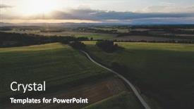  Presentation with path - Audience pleasing slide set consisting of backlight-on-path-passing-through backdrop and a dark gray colored foreground