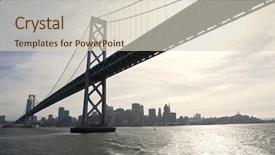  Presentation with oakland - Theme with backlit bay bridge between san francisco and oakland california background and a lemonade colored foreground
