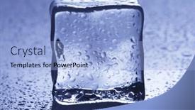  Presentation with cube - Slide set consisting of backlit-ice-cube-with-droplets background and a light blue colored foreground