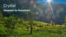  Presentation with scene - Slides with backlit-scene-with-sun-flares background and a ocean colored foreground