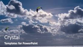  Presentation with surfing - Presentation with backlit-silhouettes-of-many-kitesurfers background and a gray colored foreground