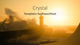  Presentation with lighthouse - Theme enhanced with backlit-view-of-the-lighthouse background and a blonde colored foreground