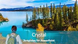  Presentation with rocky mountains - Beautiful presentation featuring backpack admires the lake abraham backdrop and a teal colored foreground