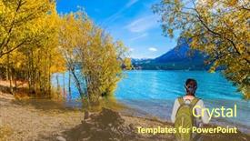 Presentation with abraham - Audience pleasing theme consisting of backpack admires the lake abraham backdrop and a tawny brown colored foreground