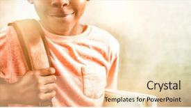  Presentation with wind energy close up portrait - Colorful slide deck enhanced with backpack and books against greenboard backdrop and a lemonade colored foreground