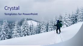  Presentation with time travel - Audience pleasing PPT layouts consisting of backpack in the high mountains backdrop and a lemonade colored foreground