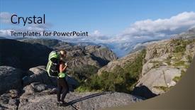  Presentation with pathway - PPT theme having backpack on pathway pulpit background and a light blue colored foreground