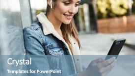  Presentation with backpack - PPT layouts enhanced with backpack walking outdoors using mobile background and a teal colored foreground