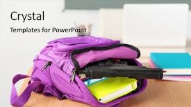 Presentation with juvenile - Colorful slide deck enhanced with backpack with gun in classroom backdrop and a white colored foreground