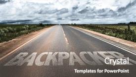  Presentation with rural road - Presentation theme consisting of backpacker written on rural road background and a gray colored foreground