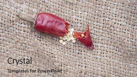  Presentation with red chilli - Slide deck enhanced with backrounds cooking - red chilli peper on worn background and a  colored foreground