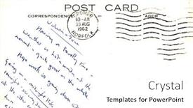  Presentation with postcard - Presentation design consisting of backside of the vintage postcard background and a white colored foreground