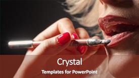  Presentation with glamour - PPT layouts with artist doing glamour model makeup background and a tawny brown colored foreground