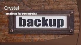  Presentation with backup - Presentation theme enhanced with backup - file cabinet label bronze background and a  colored foreground