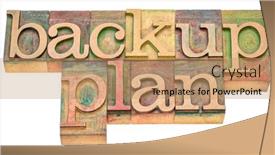  Presentation with backup - Presentation theme having backup-plan-isolated-word-abstract background and a coral colored foreground