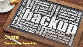  Presentation with backup - Beautiful presentation featuring backup word cloud backdrop and a tawny brown colored foreground