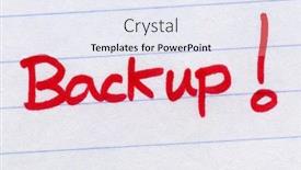  Presentation with backup - Beautiful slide deck featuring backup-written-in-red-ink backdrop and a sky blue colored foreground