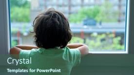  Presentation with lonely - PPT theme featuring backview-of-a-lonely background and a ocean colored foreground