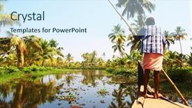 Presentation with kerala - PPT layouts with backwaters of kerala india background and a sky blue colored foreground