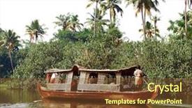  Presentation with kerala - Colorful slide deck enhanced with backwaters of kerala india backdrop and a tawny brown colored foreground