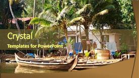  Presentation with kerala - Audience pleasing PPT layouts consisting of backwaters of kerala india backdrop and a tawny brown colored foreground