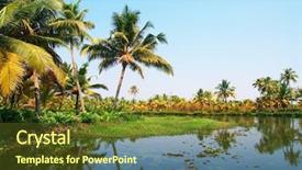  Presentation with kerala - Slide deck featuring backwaters of kerala india background and a tawny brown colored foreground