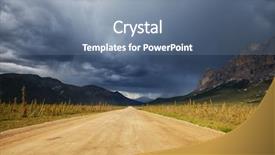  Presentation with highway - Slide set with backwoods - dalton highway on alaska background and a  colored foreground