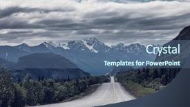 Presentation with highway - PPT theme consisting of backwoods - dalton highway on alaska background and a ocean colored foreground