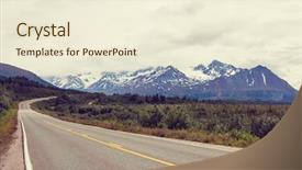  Presentation with united states unity - PPT theme consisting of backwoods - highway in alaska united states background and a  colored foreground