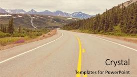  Presentation with united states - Slide deck with backwoods - highway in alaska united states background and a  colored foreground