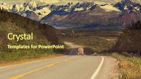  Presentation with highway - Slide deck with backwoods - highway on alaska background and a  colored foreground