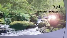  Presentation with lens flare on white - Colorful slide deck enhanced with backwoods - lens flare by stream backdrop and a seafoam green colored foreground