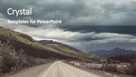  Presentation with scenic - Audience pleasing slide set consisting of backwoods - scenic highway in alaska usa backdrop and a gray colored foreground