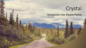  Presentation with highway - Presentation design consisting of backwoods - scenic highway in alaska usa background and a  colored foreground