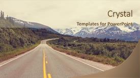  Presentation with highway - PPT theme enhanced with backwoods - scenic highway in alaska usa background and a lemonade colored foreground