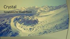  Presentation with snow mountain - Theme enhanced with backwoods - snow landscape on mammoth mountain background and a  colored foreground