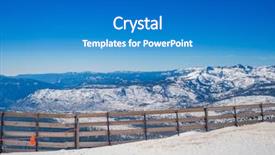  Presentation with mountain view california - PPT theme with backwoods - snow landscape on mammoth mountain background and a  colored foreground